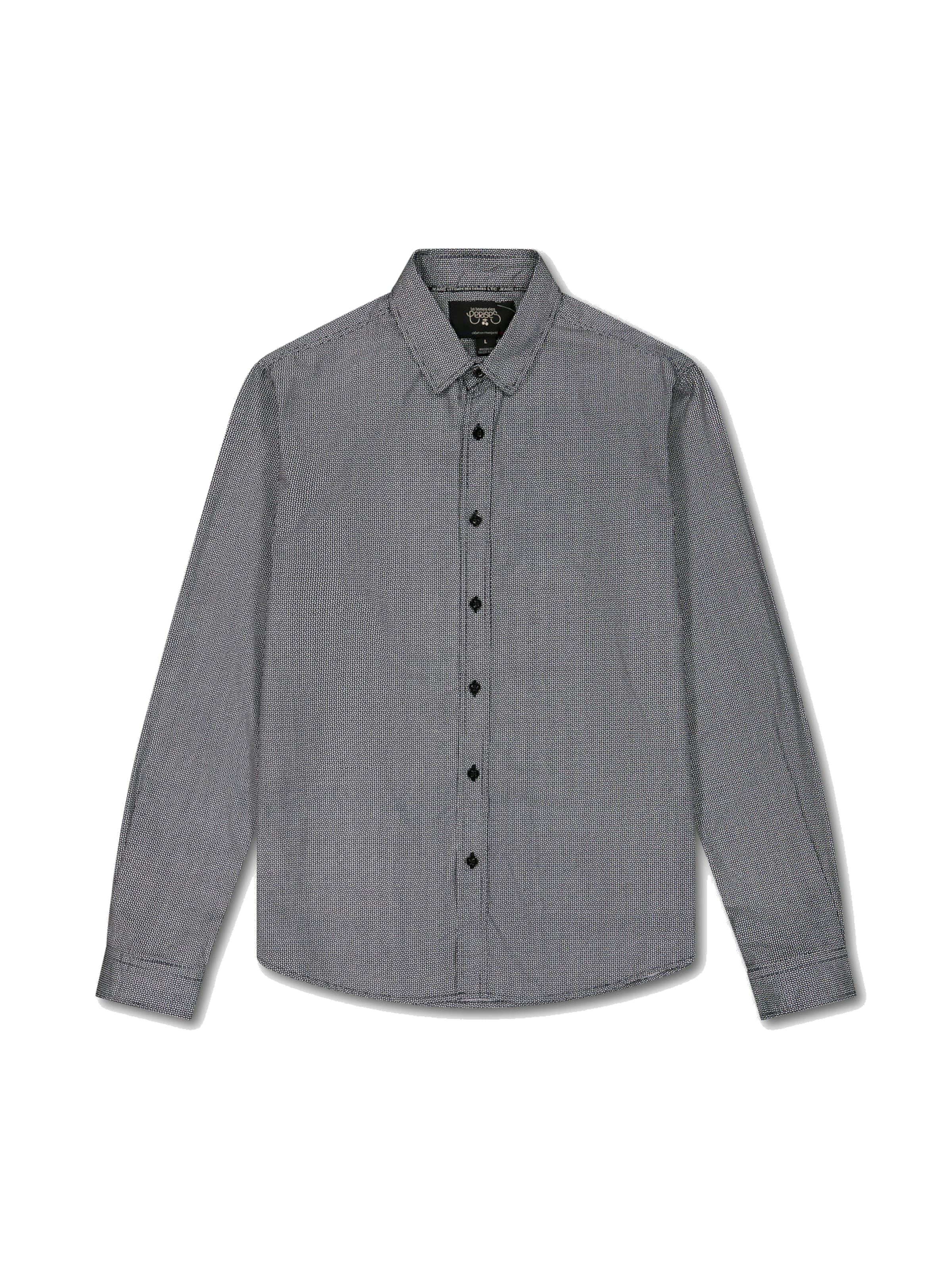 Le Temps Des Cerises Regular fit Button Up Shirt in Grey: front