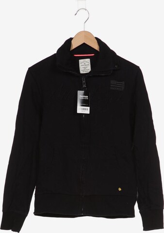 TOM TAILOR Sweatshirt & Zip-Up Hoodie in M in Black: front