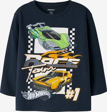 zils NAME IT T-Krekls 'NMMJunior Hotwheels': no priekšpuses