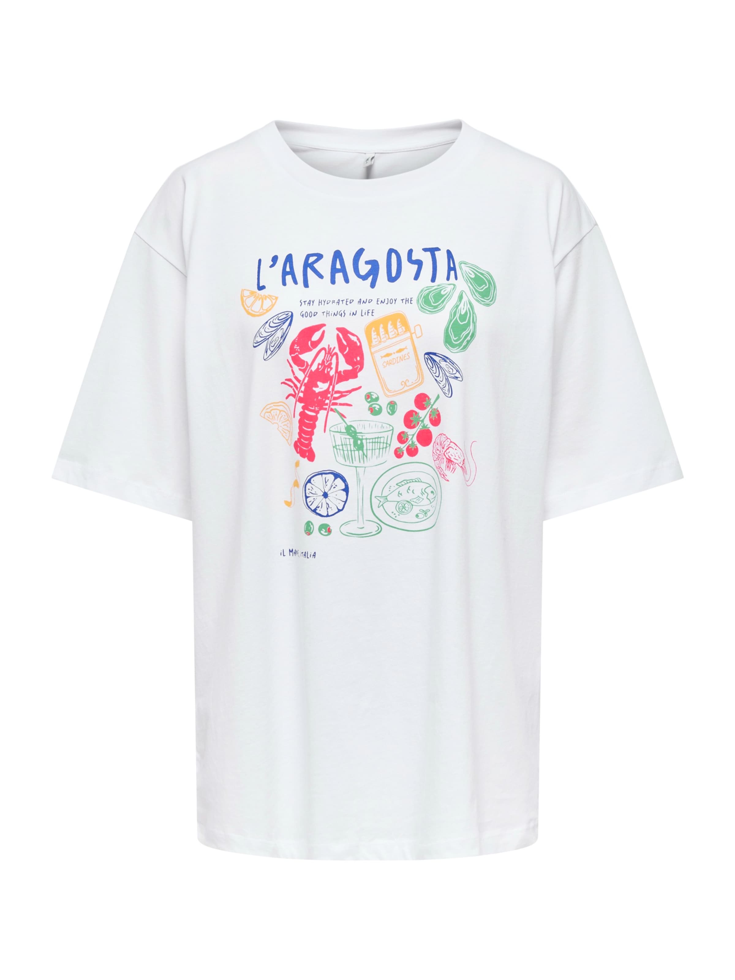 ONLY Футболка 'ONLROSIE' в Желтый / Зеленый / Красный / Белый, Обзор товара