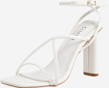 Simmi London - Sandalias con hebilla 'JAMILAH' en blanco: frente