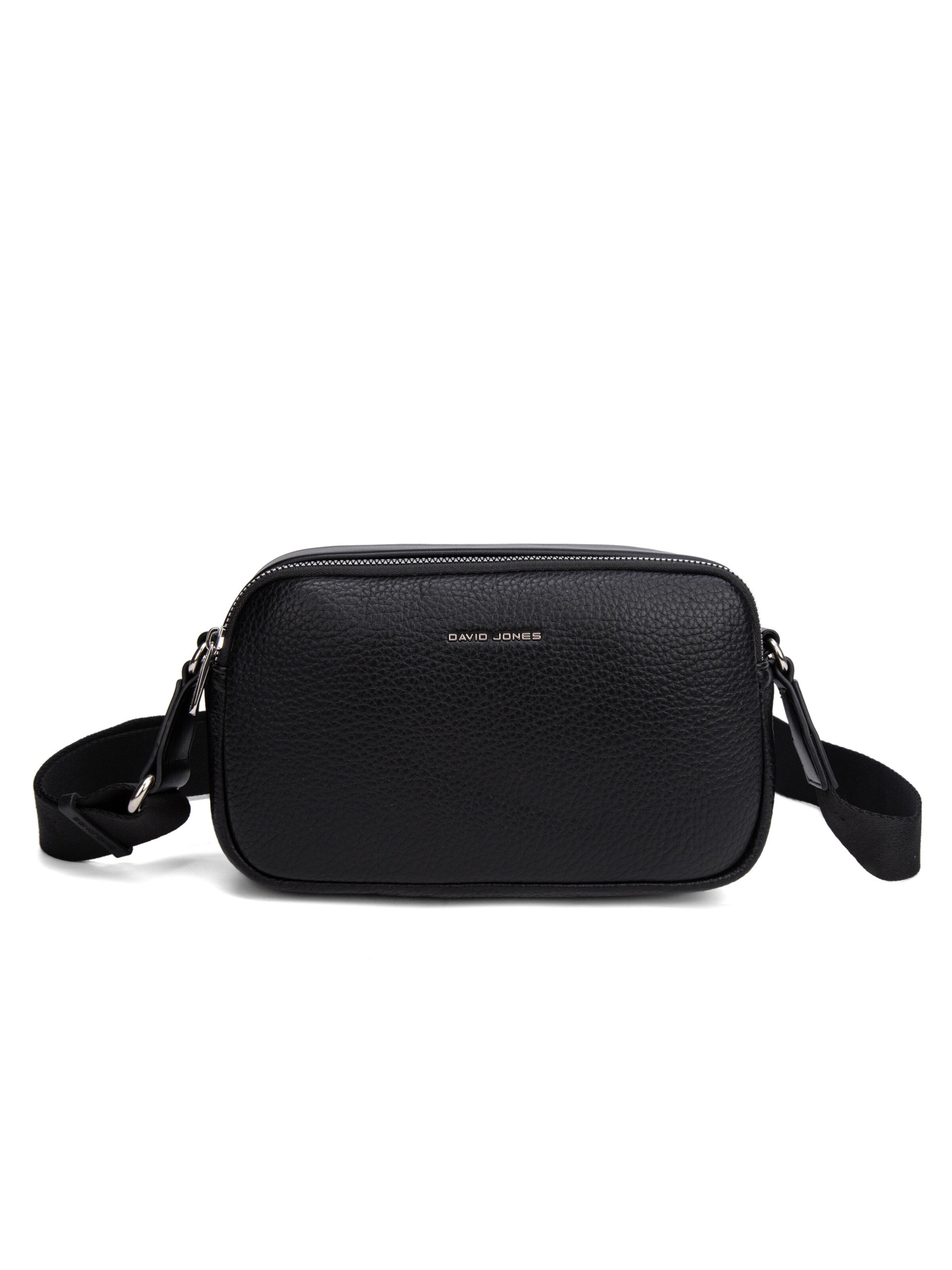 Borsa a tracolla 'Borsa a Tracolla David Jones Texture Grana Fine Doppio Scomparto' di David Jones in nero