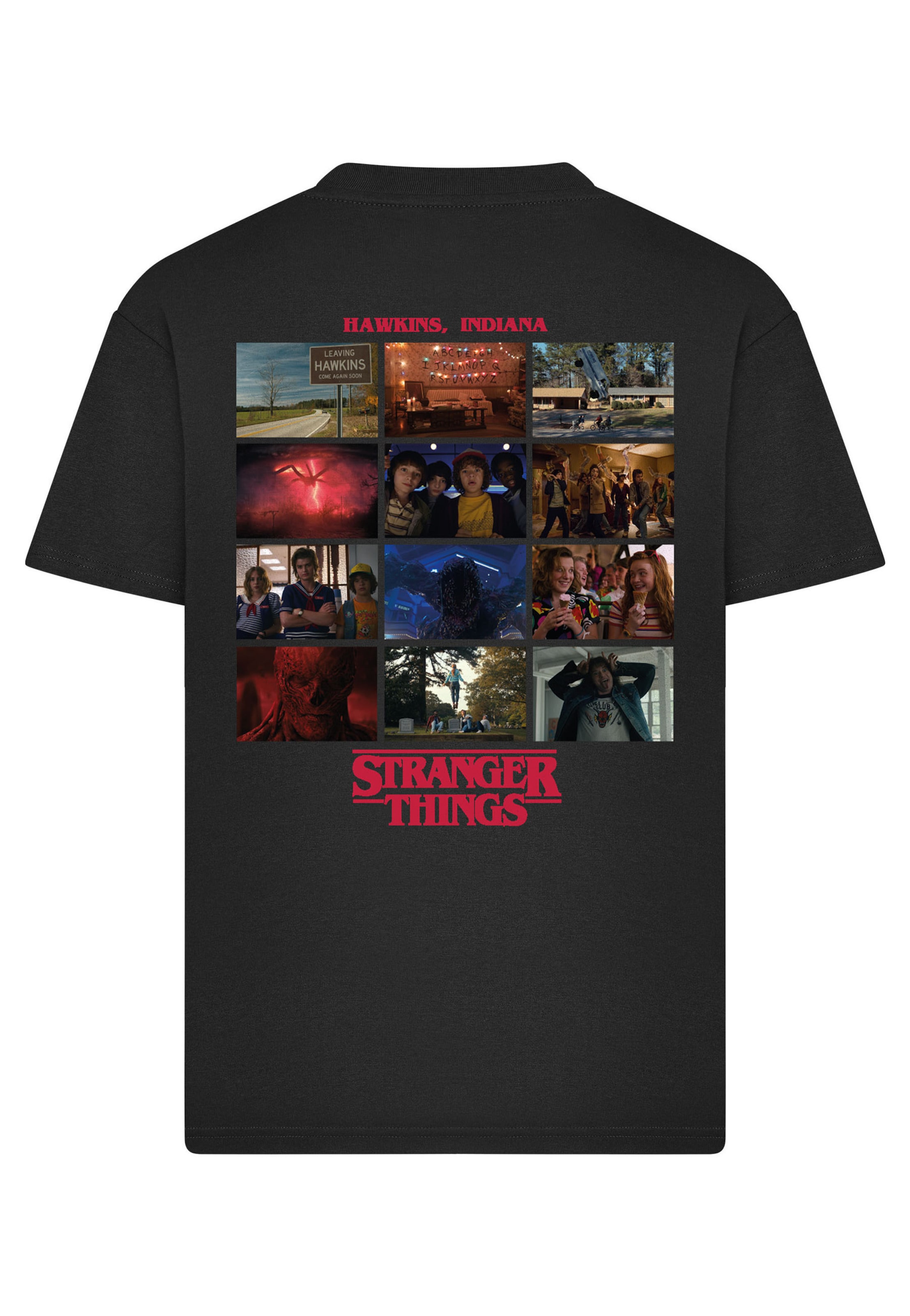 Merchcode Tričko 'Stranger Things Rewatch' – černá