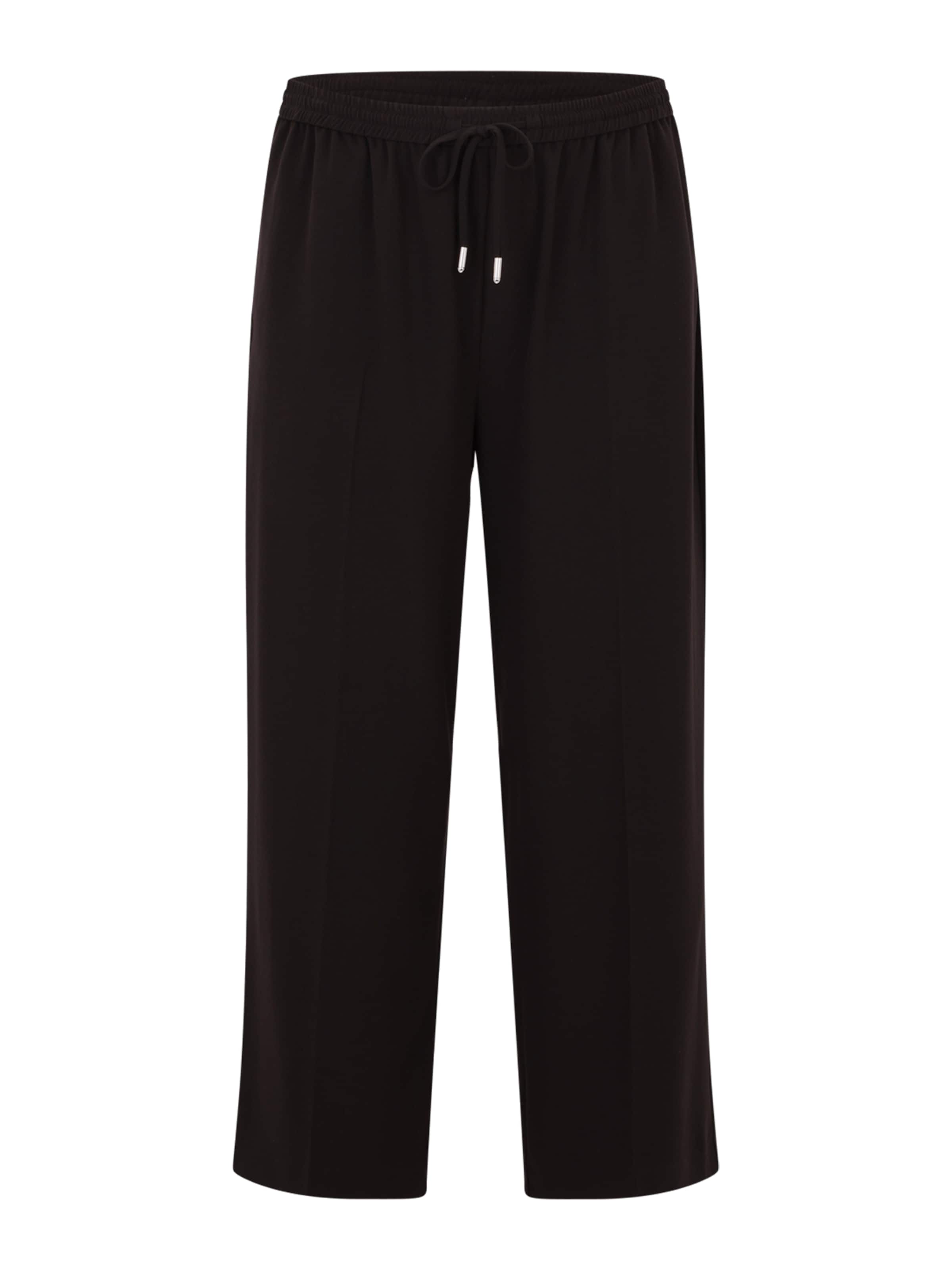 Wide leg Pantaloni con piega frontale 'Betty' di Guido Maria Kretschmer Curvy in nero: frontale