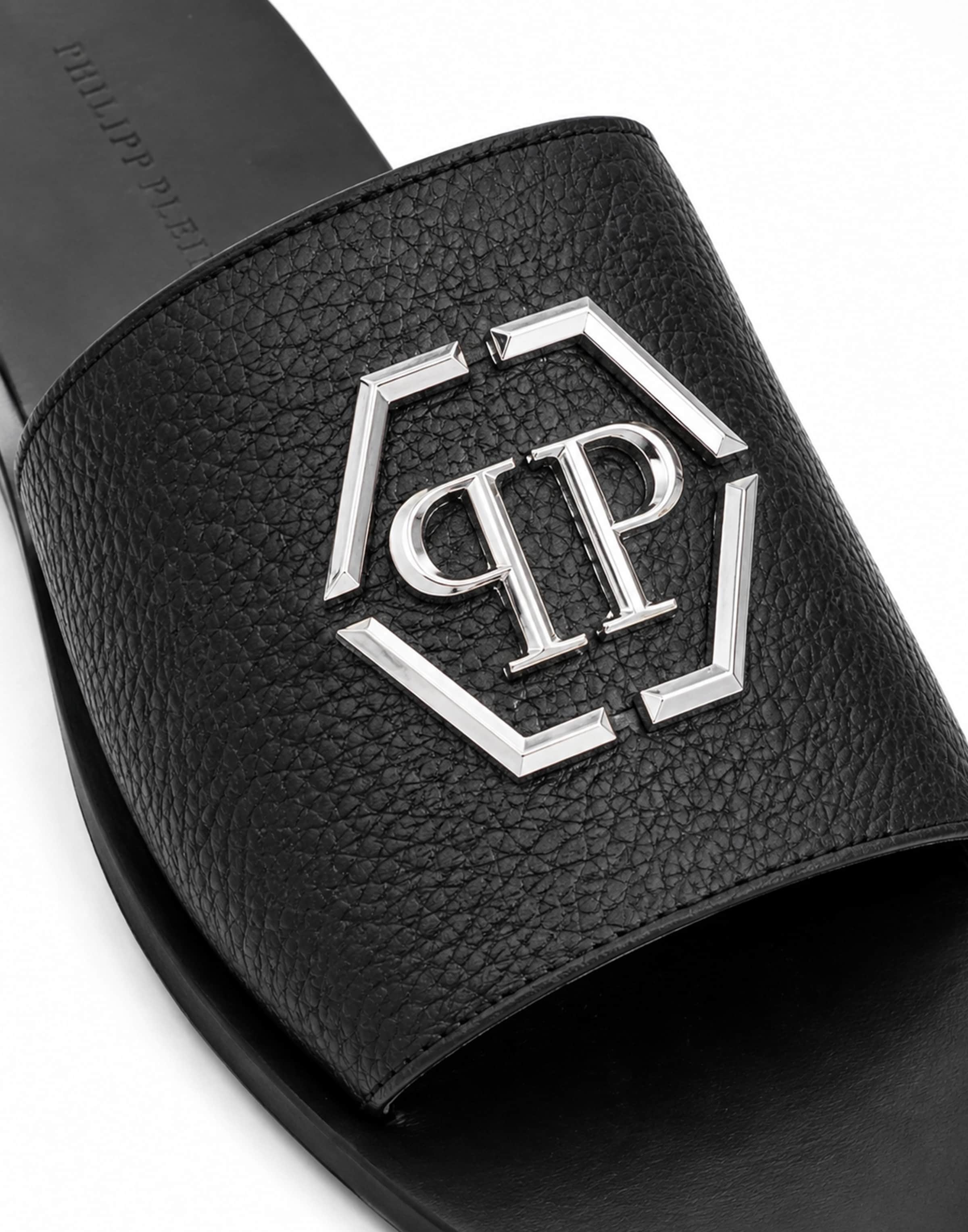 Philipp Plein - Sapato aberto 'Hexagon' em preto