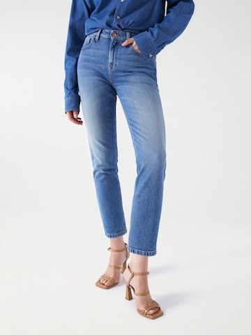 Coupe slim Jean Salsa Jeans en bleu : devant