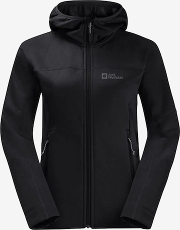 JACK WOLFSKIN Functionele fleece jas in Zwart: voorkant