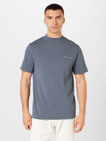 Samsøe Samsøe Regularny krój Koszulka 'Norsbro' w kolorze szary: przód