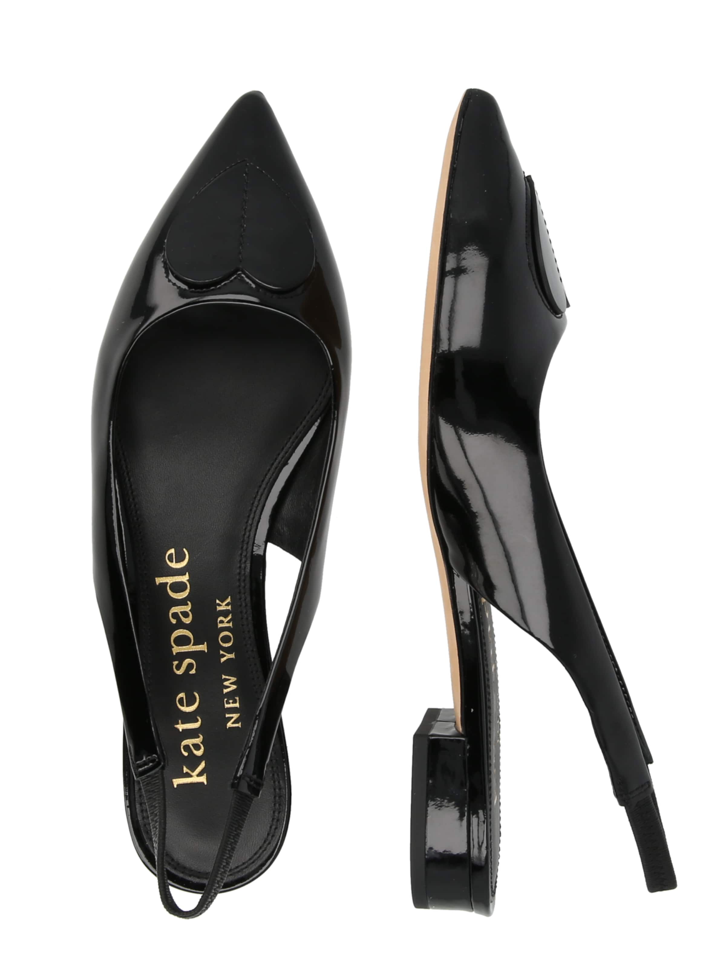 Kate Spade Slingback pumps 'Lover Patent Slingback Flats' in Black