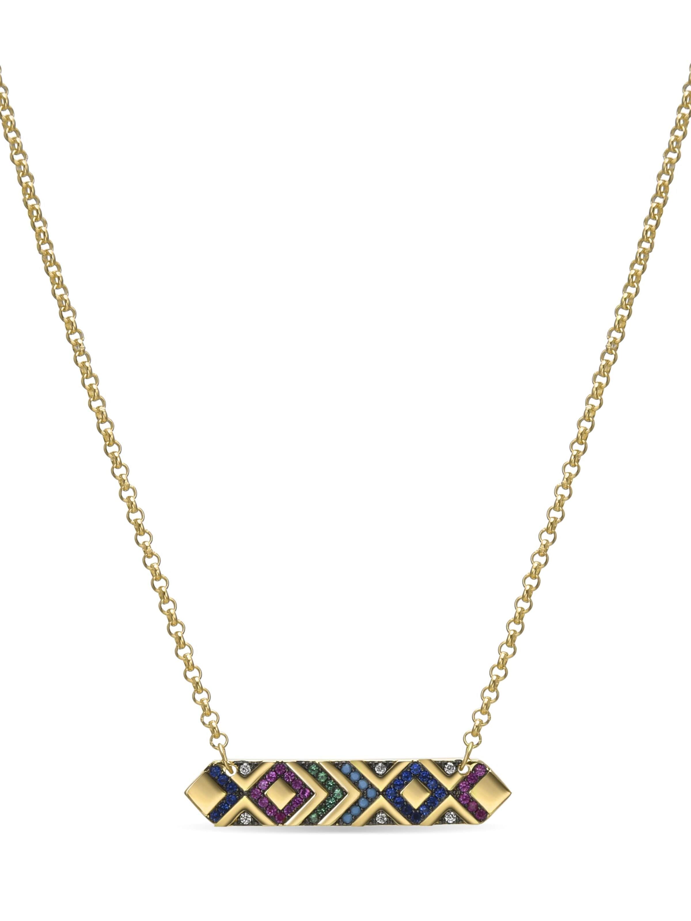 Luxenter Kette 'Niykha'‌‌‌‌‌‌‌‌‌‌ in Mischfarben: Vorderseite