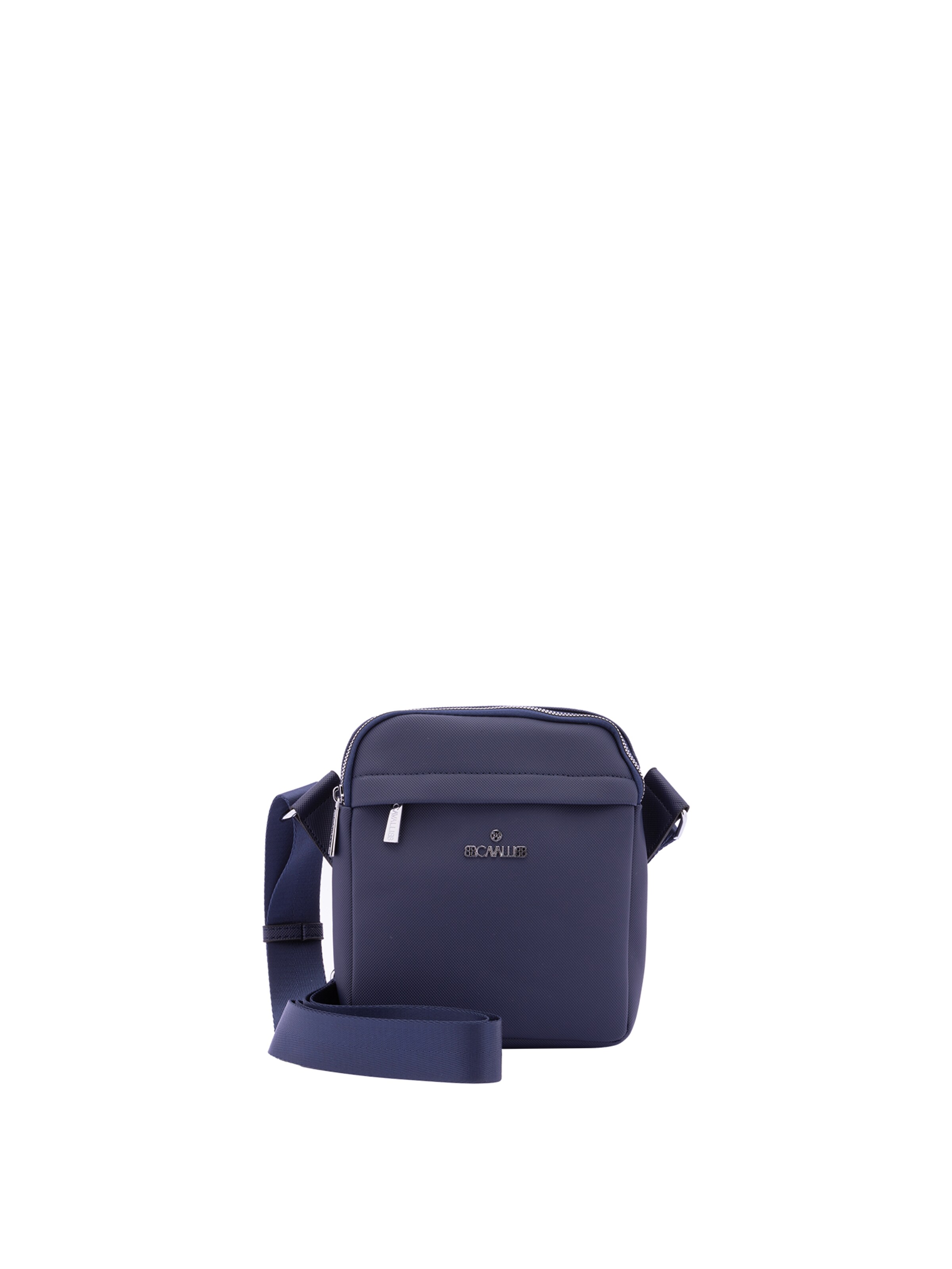 Borsa a tracolla 'Borsa a Tracolla B Cavalli Poliestere Zip Nera 19x21x6 cm' di B. Cavalli in blu: frontale