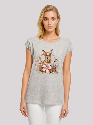 T-shirt 'Osterhasen Korb Dekor' F4NT4STIC en gris : devant