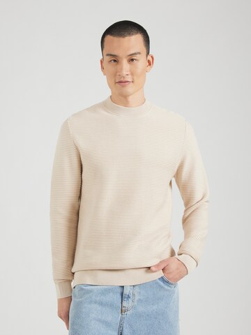 SELECTED HOMME Pulover 'SLHTION' | bež barva: sprednja stran