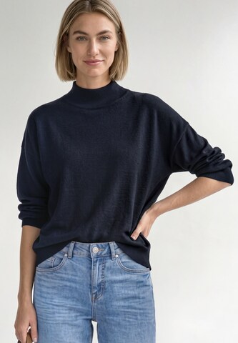 STREET ONE Basic Pullover mit Turtle Neck in Blau: Vorderseite