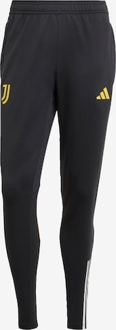 ADIDAS PERFORMANCE Tapered Workout Pants 'Juventus Turin Tiro 23' in Black: front