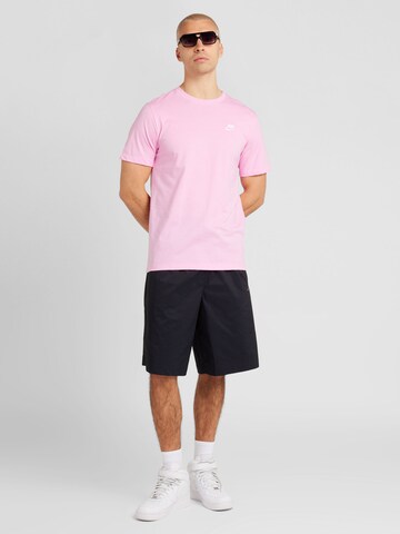 Nike Sportswear Средняя посадка Футболка 'CLUB' в Ярко-розовый