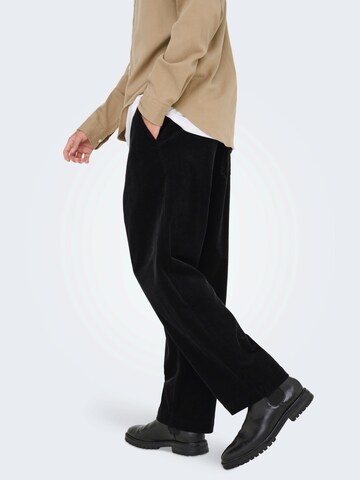 Loosefit Pantaloni 'ONSFADE' di Only & Sons in nero