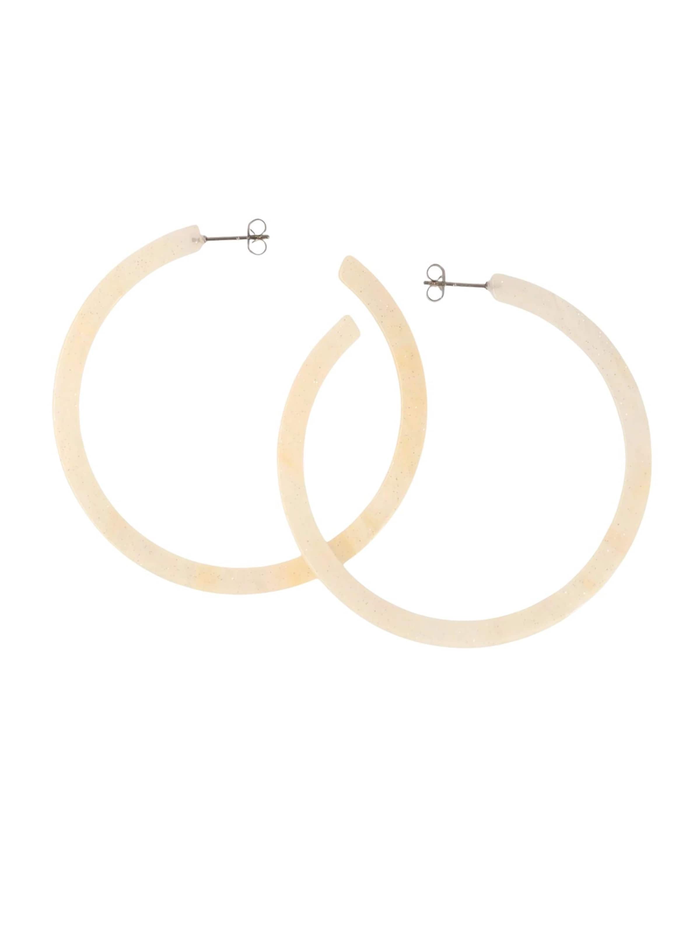 Fräulein Wunder Ohrringe 'Acetat Anne'‌‌‌‌‌‌ in Beige: Vorderseite
