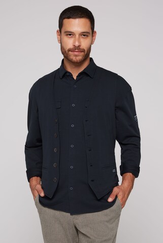 CAMP DAVID Anzugweste aus diagonalem Jersey in Blau: Vorderseite
