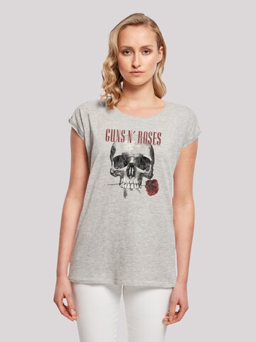 T-shirt 'Guns 'n' Roses Flower Skull Rock Musik Band' F4NT4STIC en gris : devant