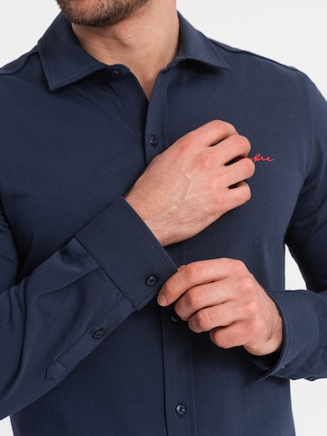 Ombre Regular fit Zakelijk overhemd 'OM-SHCS-0138' in Blauw