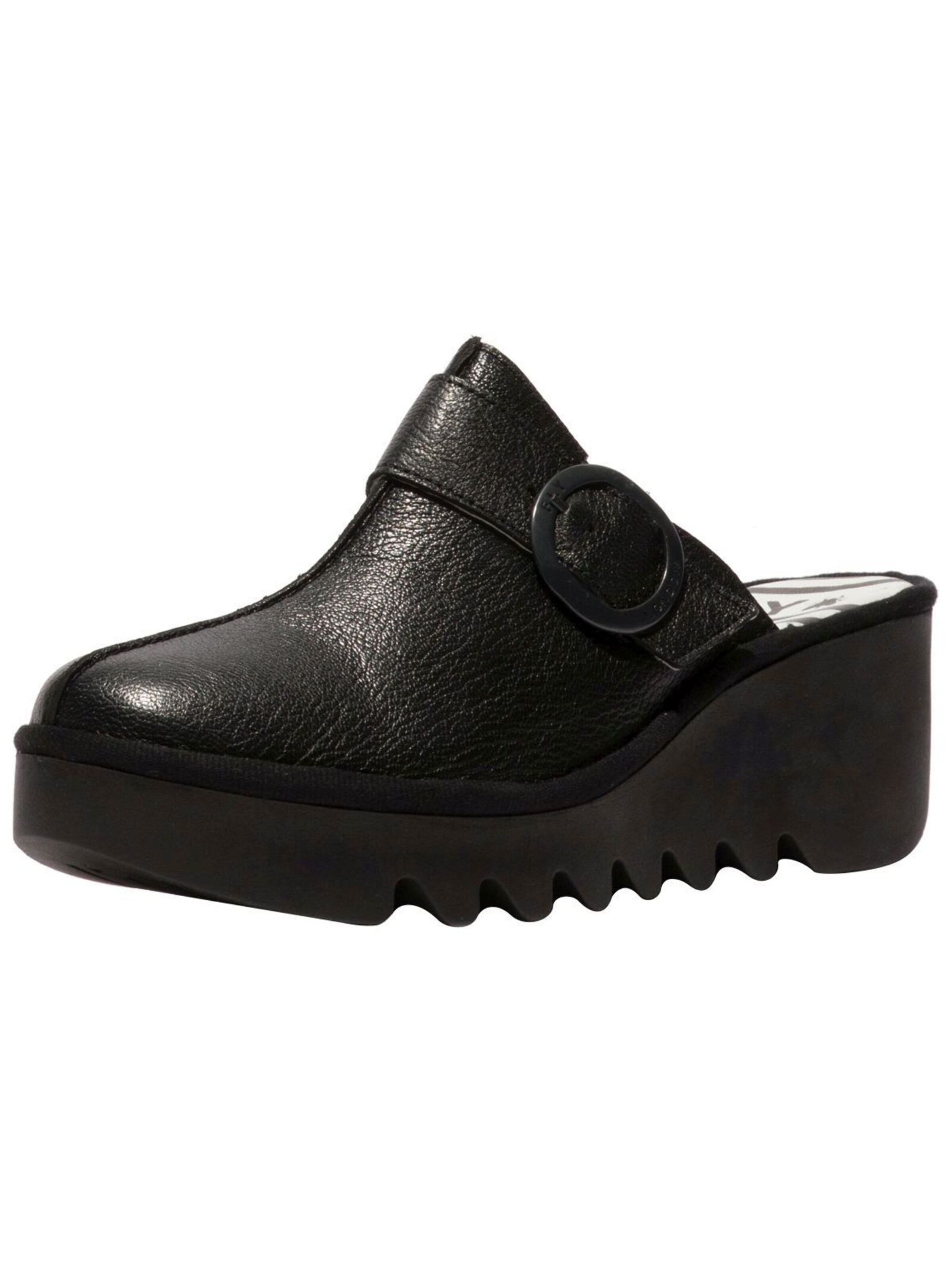 FLY LONDON Clogs in Schwarz: Vorderseite