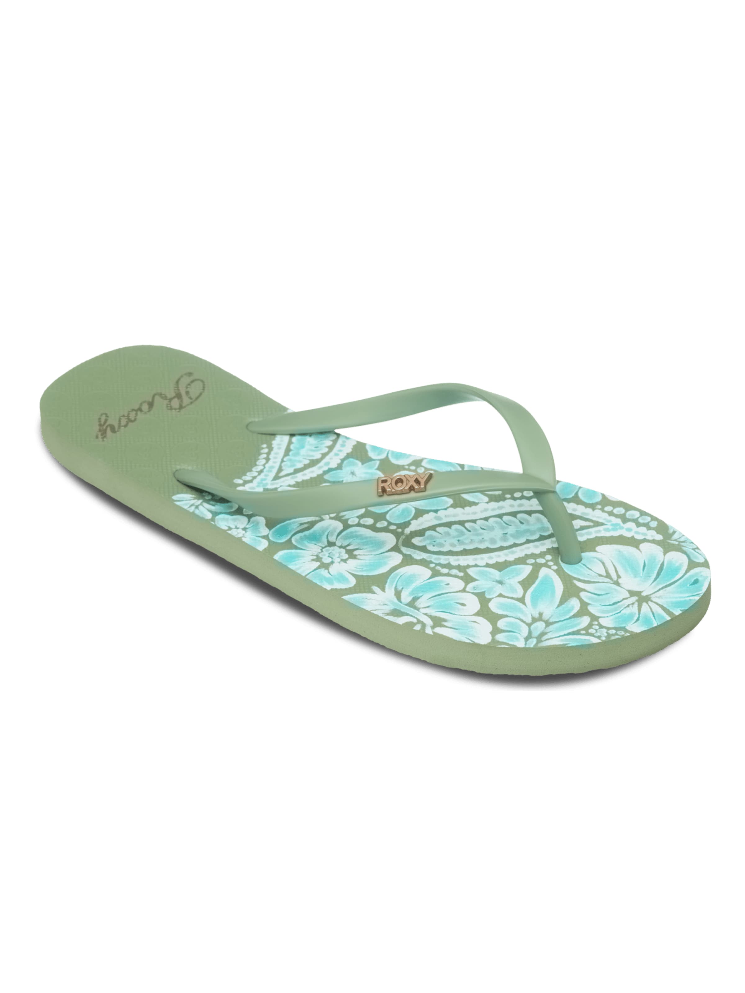 ROXY T-Bar Sandals in Green: front