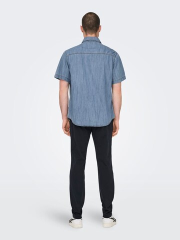 Only & Sons - Ajuste regular Camisa 'STEEN' en azul