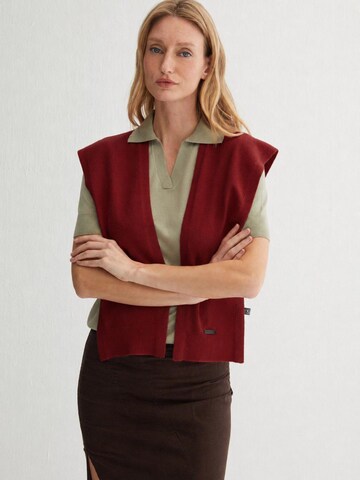 Écharpe SILK & CASHMERE en rouge : devant