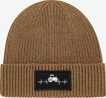 Youth Designz Beanie 'Heartbeat Traktor' in Brown: front