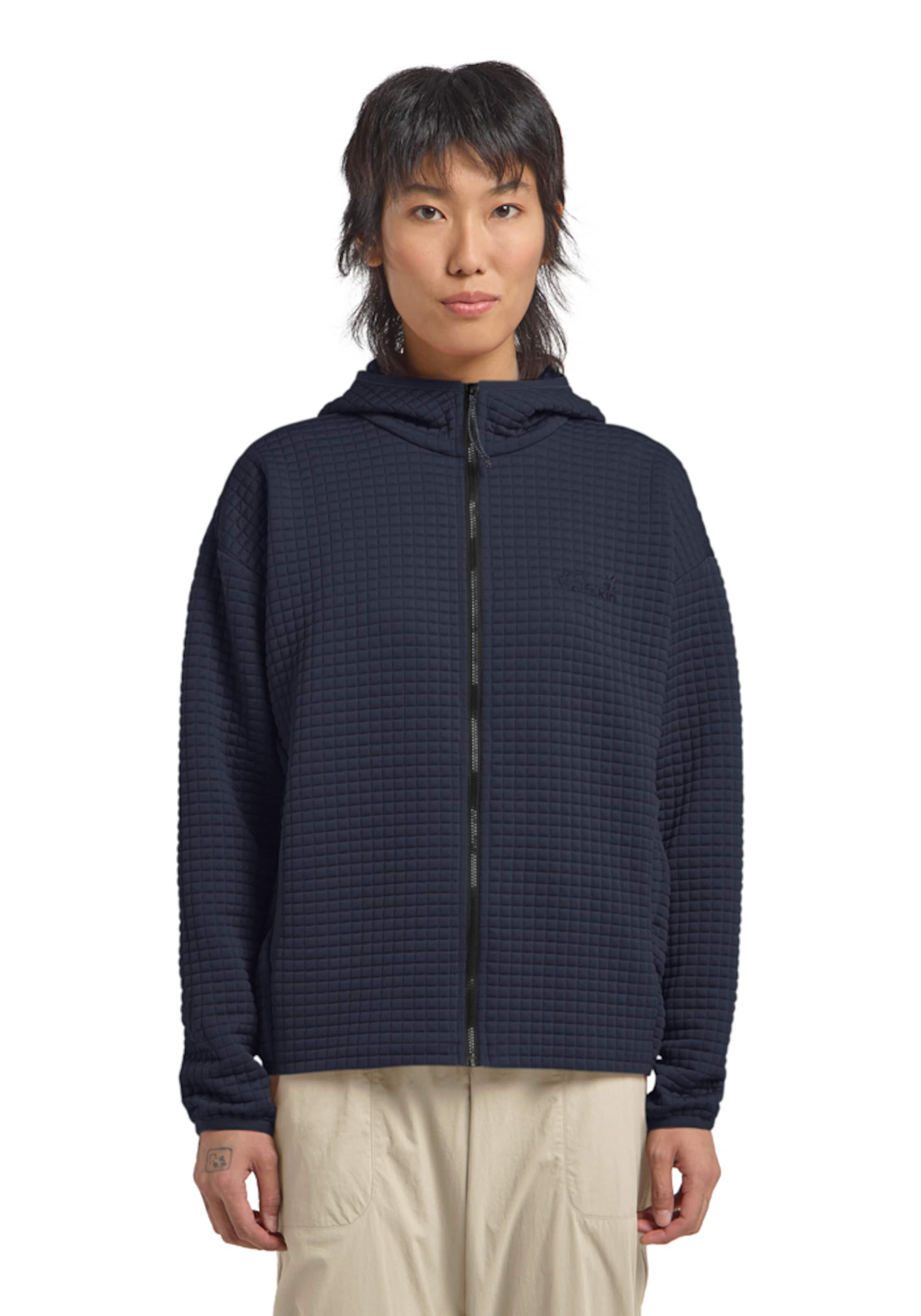 JACK WOLFSKIN Fleece Jacket in Blue: front