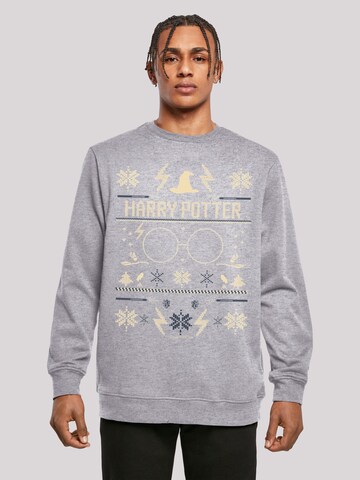 F4NT4STIC Sweatshirt 'Harry Potter Christmas' in Grau: predná strana