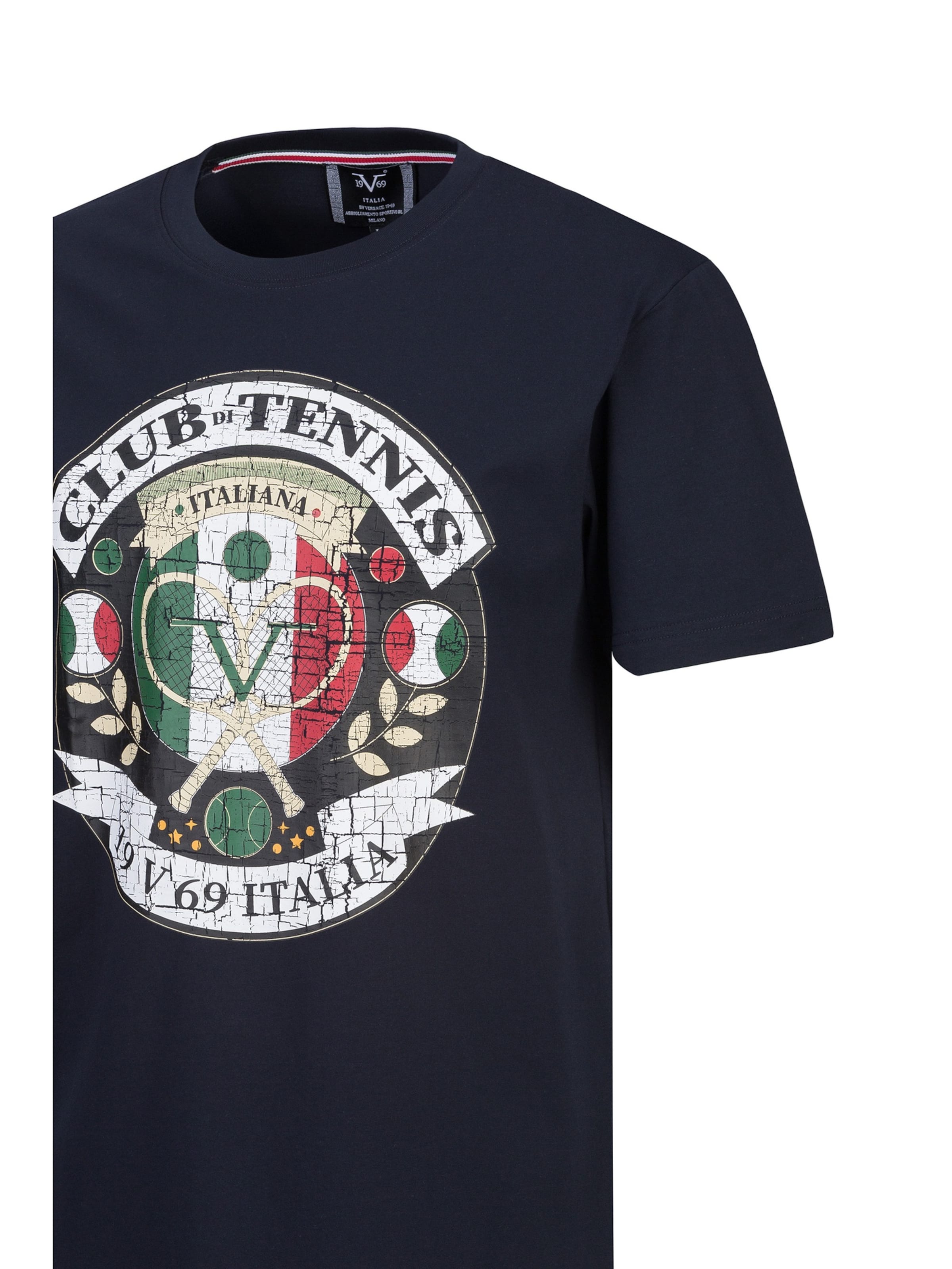 19V69 ITALIA T-Shirt 'Rafael Big Tennis' in Blau