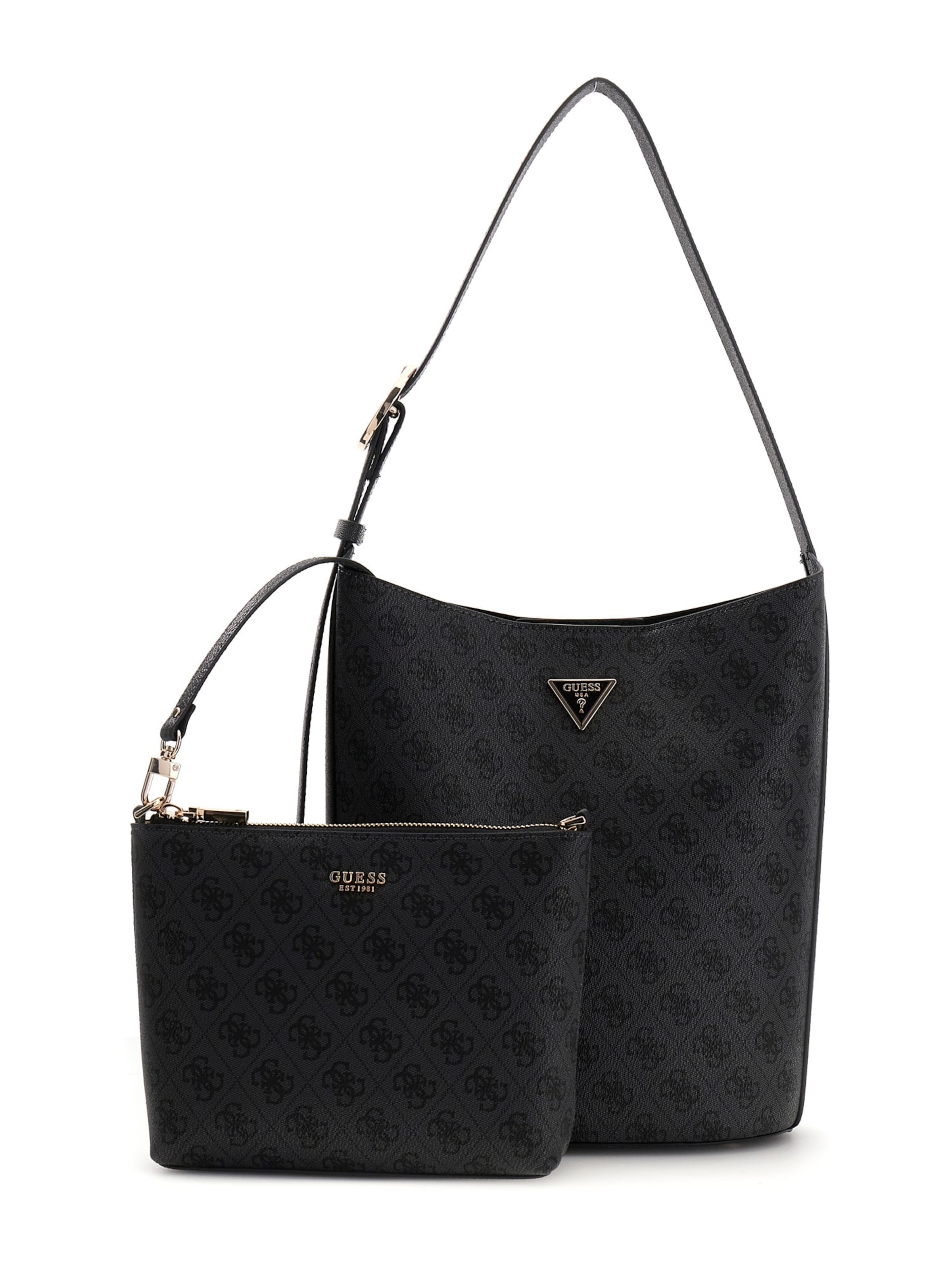GUESS Taška přes rameno 'MERIDIAN II' – černá: přední strana