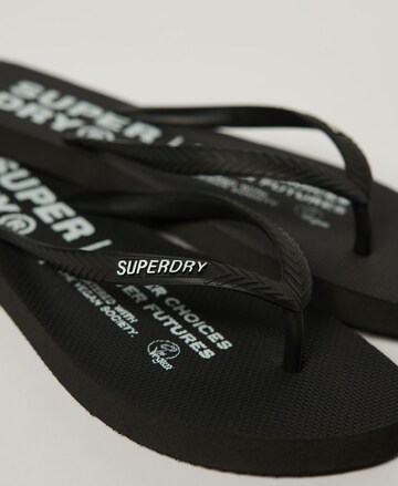 Superdry T-Bar Sandals in Black