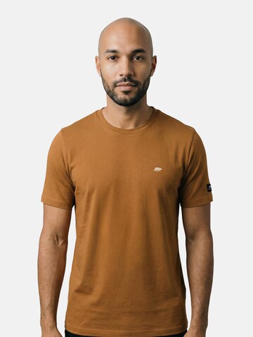 FORSBERG Shirt 'T-Shirt mit kleinem Gummi-Patch' in Brown: front