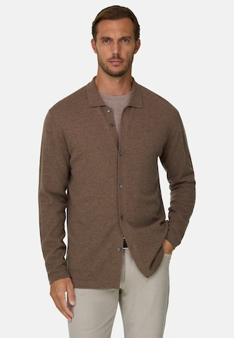 Boggi Milano Regular fit Overhemd in Bruin: voorkant