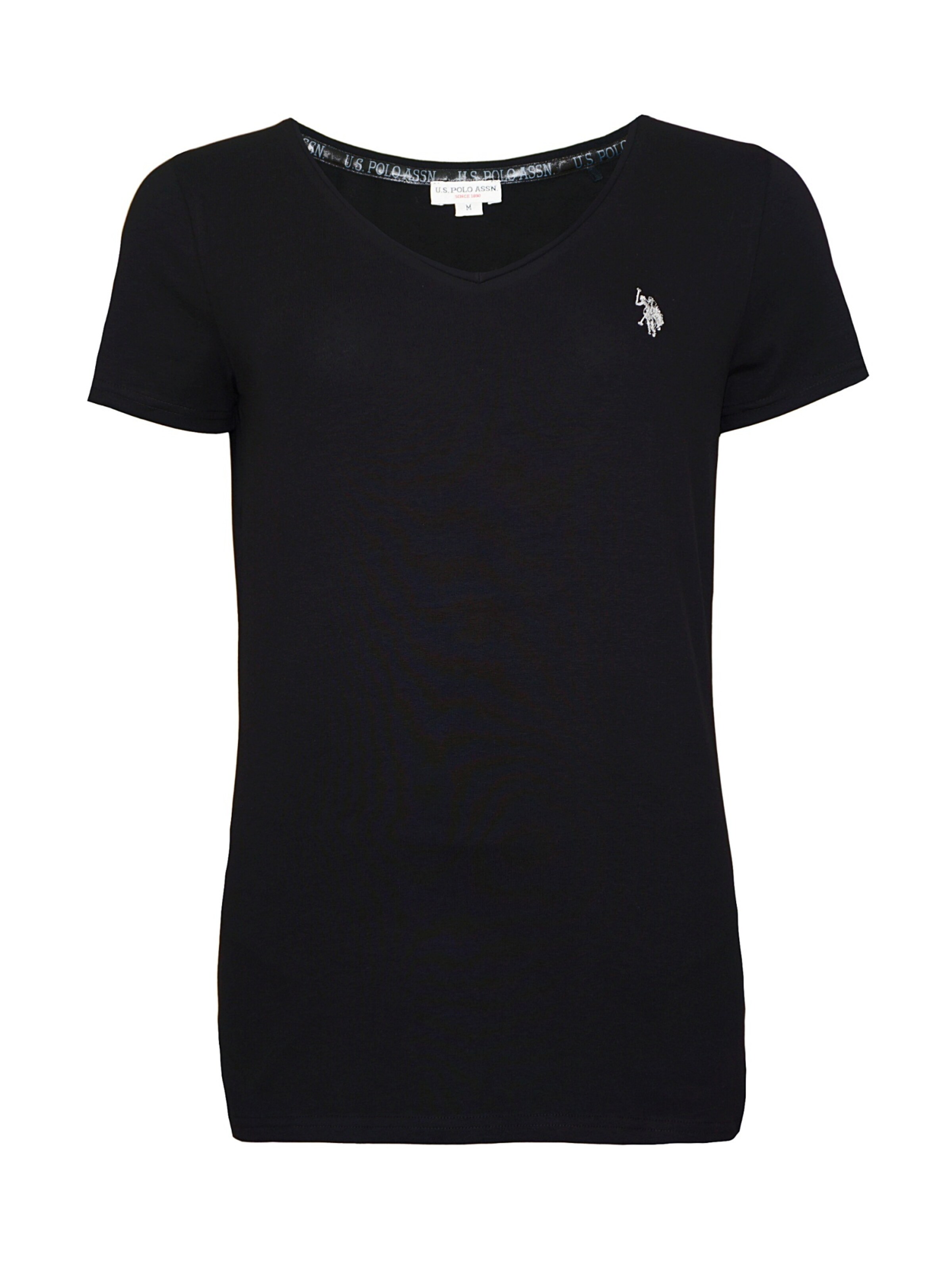 U.S. POLO ASSN. Shirt 'V-Neck' in Zwart: voorkant