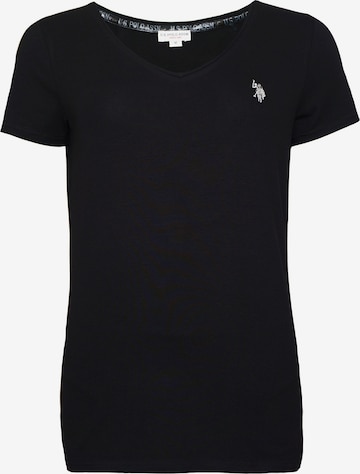 U.S. POLO ASSN. T-Shirt 'V-Neck' in Schwarz: Vorderseite