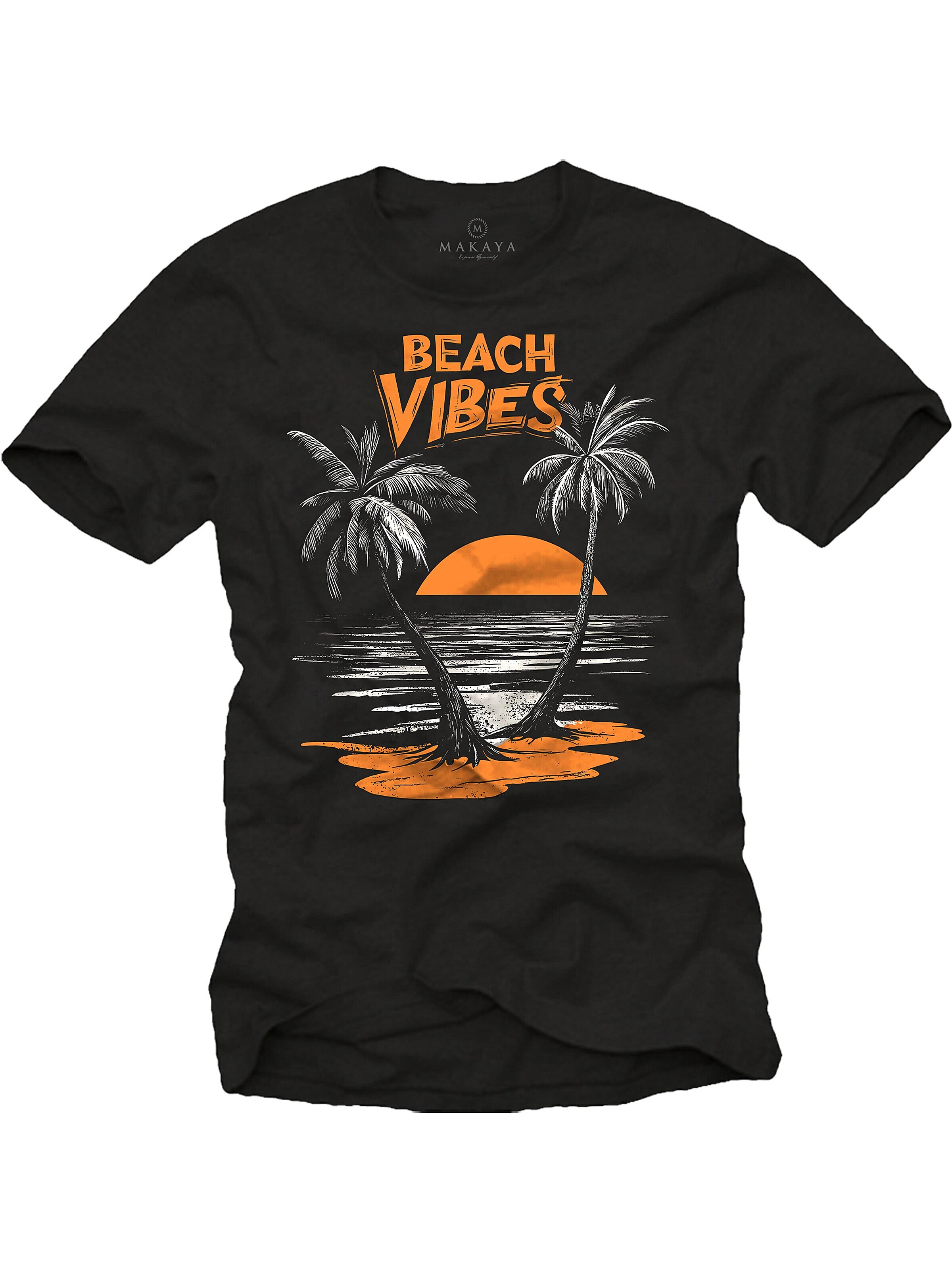 MAKAYA Shirt 'Beach Vibes' in Black: front