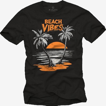MAKAYA Shirt 'Beach Vibes' in Black: front