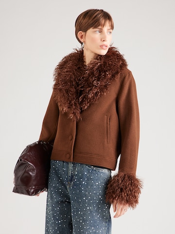Monki Between-season jacket in Brown: front