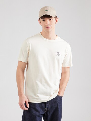 T-Shirt GANT en beige : devant