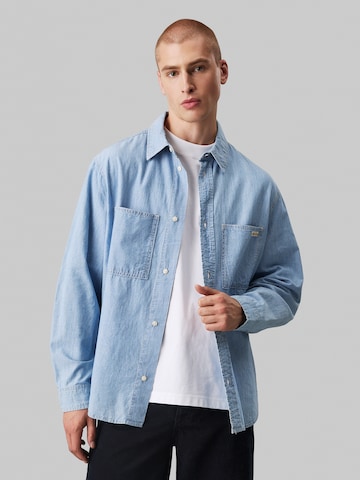 Calvin Klein Jeans Comfort fit Button Up Shirt in Blue: front