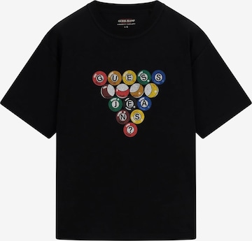GUESS JEANS Paita 'POOL BALL' värissä musta: etupuoli