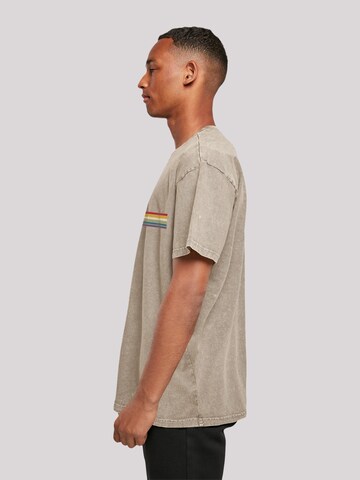 F4NT4STIC Shirt 'Pink Floyd Prism Retro Stripes' in Beige