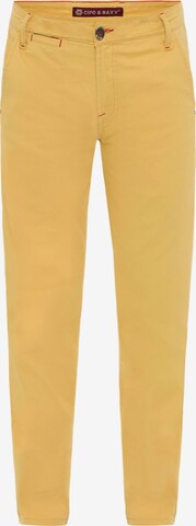 CIPO & BAXX Regular Chino Pants in Yellow: front