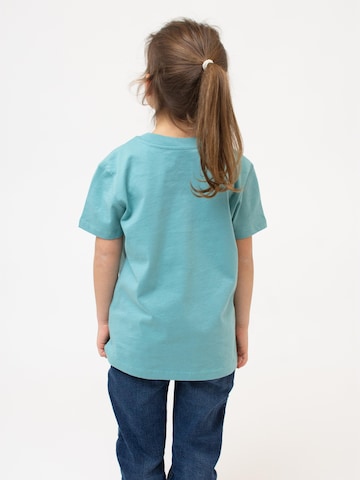 Bavarian Caps Shirt 'T-Shirt "Schlümpfe: Schwammerlschirm" - blaugrün (Kinder)'‌‌‌‌‌‌‌‌ in Blau