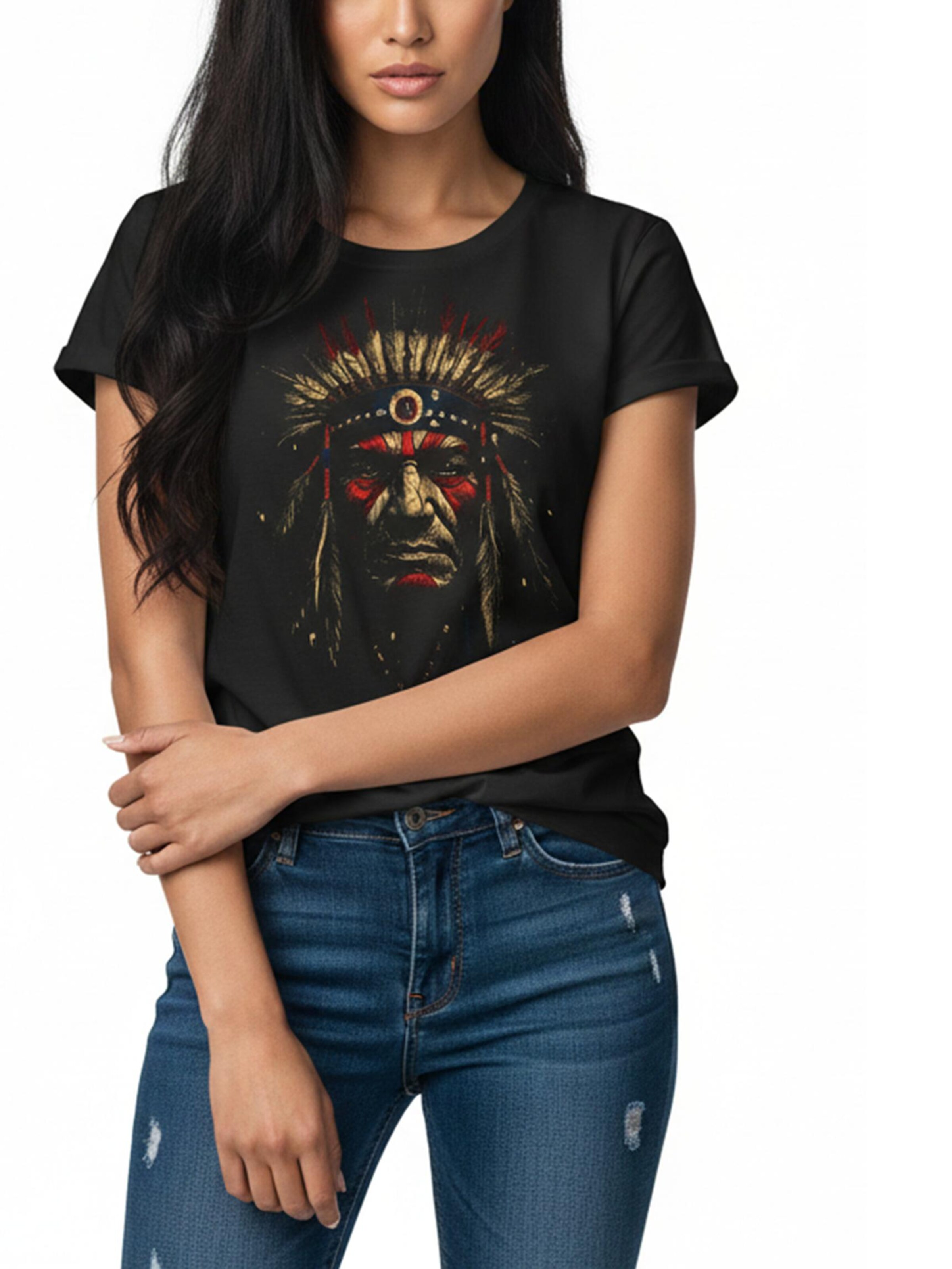 MAKAYA Shirt 'Indianer' in Black