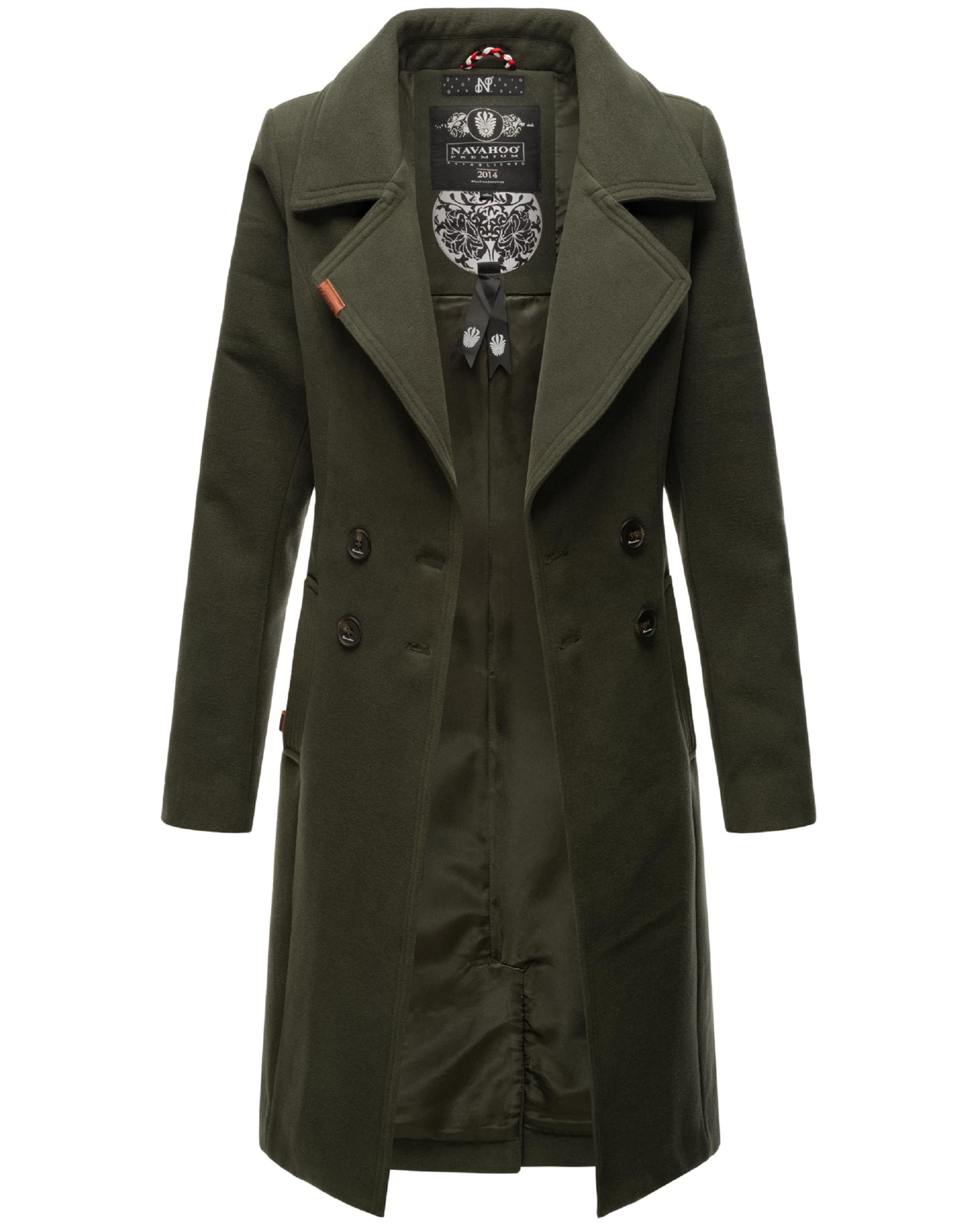 NAVAHOO Mantel 'Wooly' in Grün